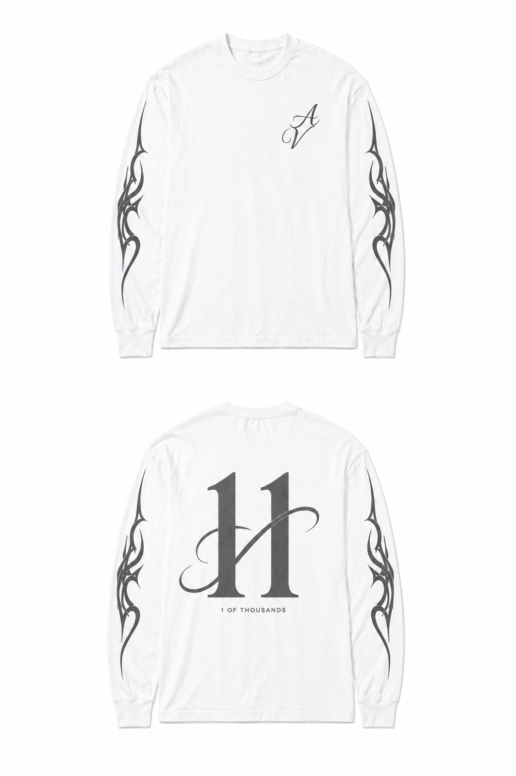LONGSLEEVE - WHITE/GREY